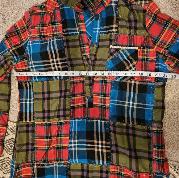 Soft Surroundings Highland Plains Plaid Red Flannel Patchwork Dress Size TM - Picture 6 of 8